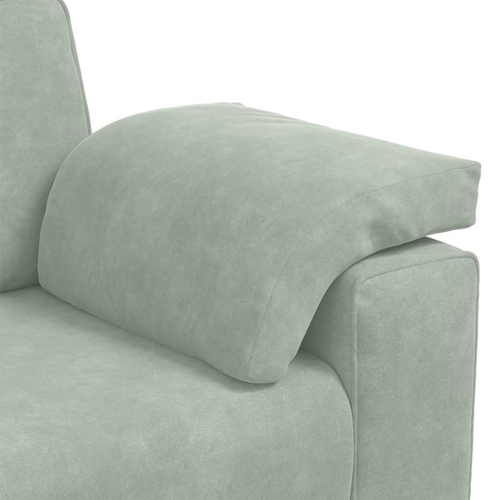 vidaXL Canapea cu 3 locuri gri deschis 178 cm catifea vidaXL Canapea cu 3 locuri gri deschis 178 cm catifea