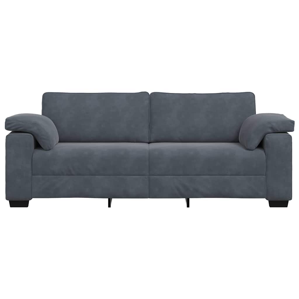 vidaXL Canapea cu 3 locuri gri închis 178 cm catifea vidaXL Canapea cu 3 locuri gri închis 178 cm catifea