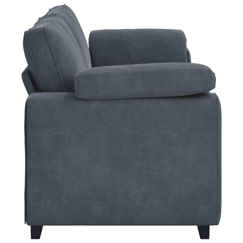 vidaXL Canapea cu 3 locuri gri închis 178 cm catifea vidaXL Canapea cu 3 locuri gri închis 178 cm catifea