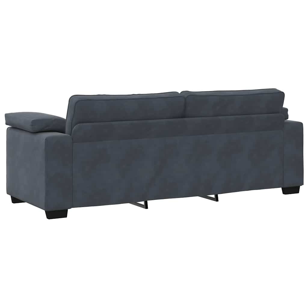 vidaXL Canapea cu 3 locuri gri închis 178 cm catifea vidaXL Canapea cu 3 locuri gri închis 178 cm catifea