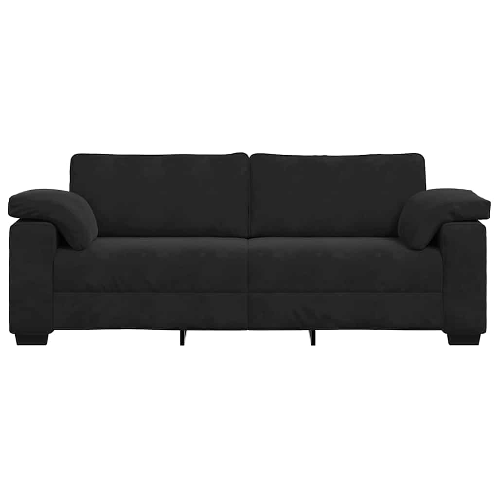 vidaXL Canapea cu 3 locuri neagră 178 cm catifea vidaXL Canapea cu 3 locuri neagră 178 cm catifea