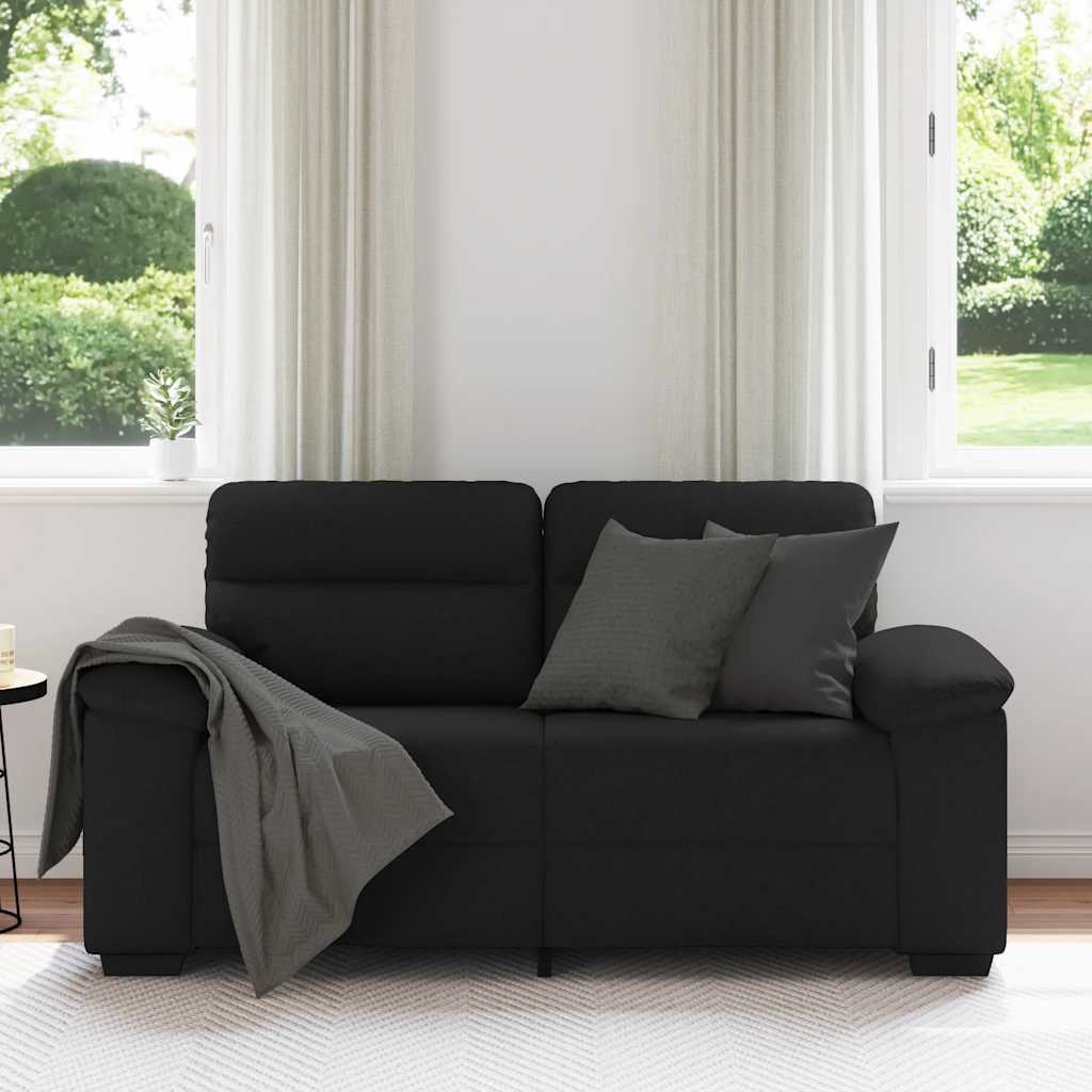 vidaXL Canapea cu 2 locuri, neagră, 120 cm, material textil vidaXL Canapea cu 2 locuri, neagră, 120 cm, material textil