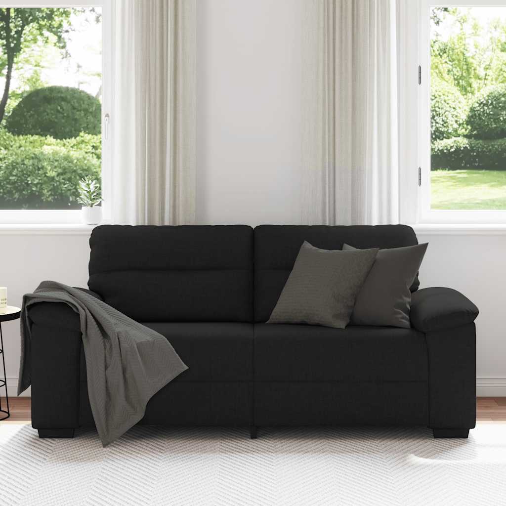 vidaXL Canapea cu 2 locuri negru 140 cm stofa vidaXL Canapea cu 2 locuri negru 140 cm stofa