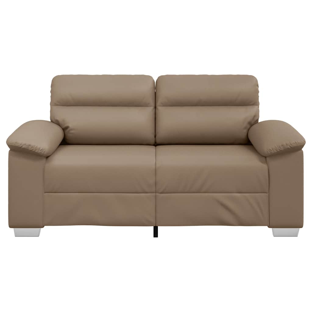 vidaXL Canapea cu 2 locuri, cappuccino, 120 cm, piele ecologică