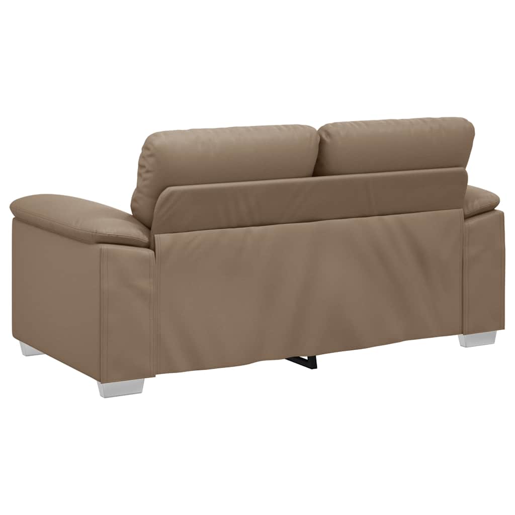 vidaXL Canapea cu 2 locuri, cappuccino, 120 cm, piele ecologică