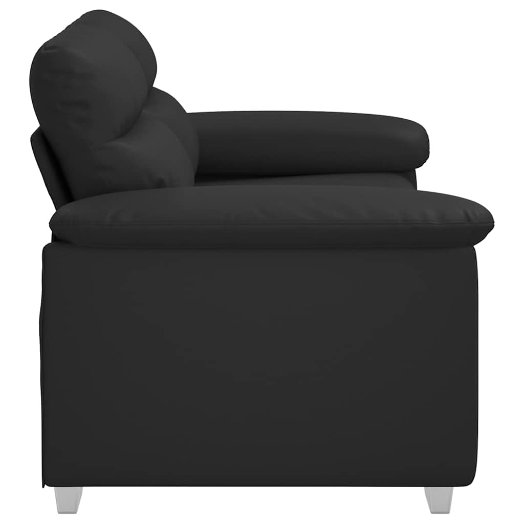 vidaXL Canapea cu 2 locuri, negru, 120 cm, piele ecologică