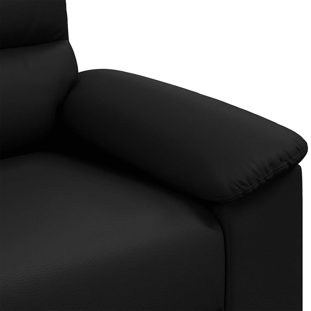 vidaXL Canapea cu 2 locuri, negru, 120 cm, piele ecologică