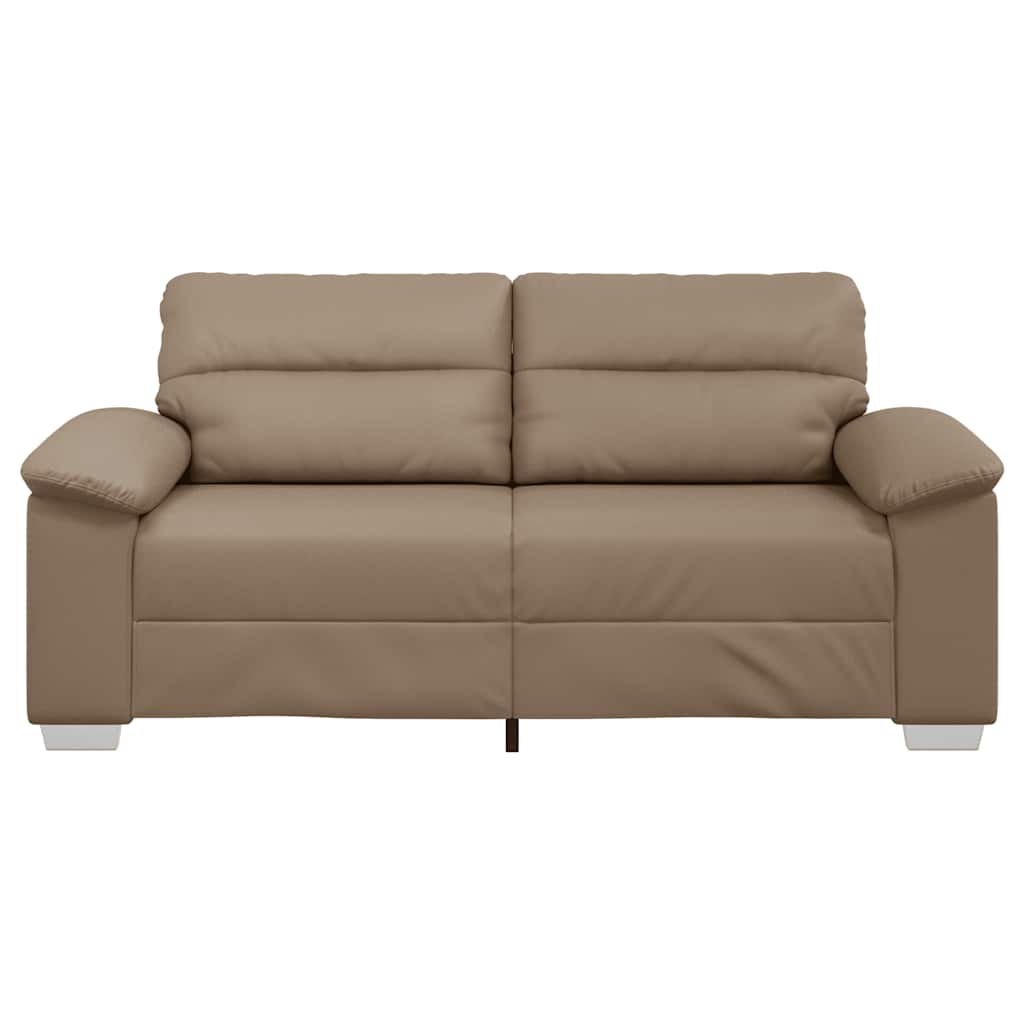 vidaXL Canapea cu 2 locuri, cappuccino, 140 cm, piele ecologică