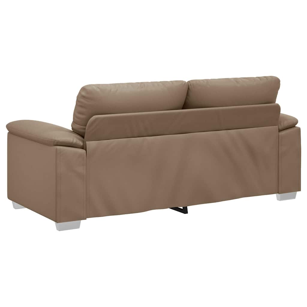 vidaXL Canapea cu 2 locuri, cappuccino, 140 cm, piele ecologică