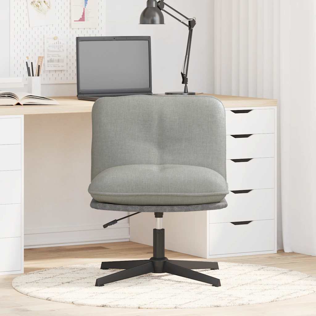vidaXL Scaun de birou pivotant, gri deschis, material textil vidaXL Scaun de birou pivotant, gri deschis, material textil