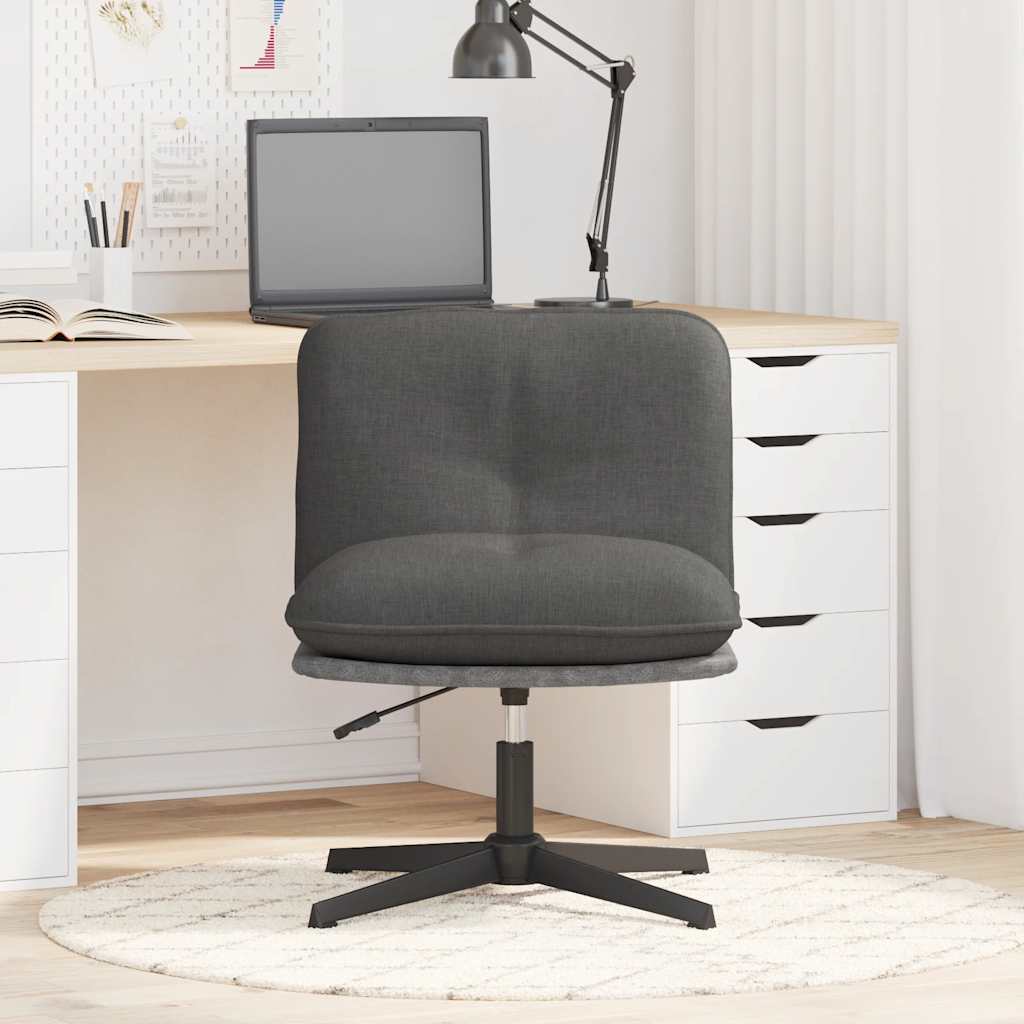vidaXL Scaun de birou pivotant, gri închis, material textil vidaXL Scaun de birou pivotant, gri închis, material textil