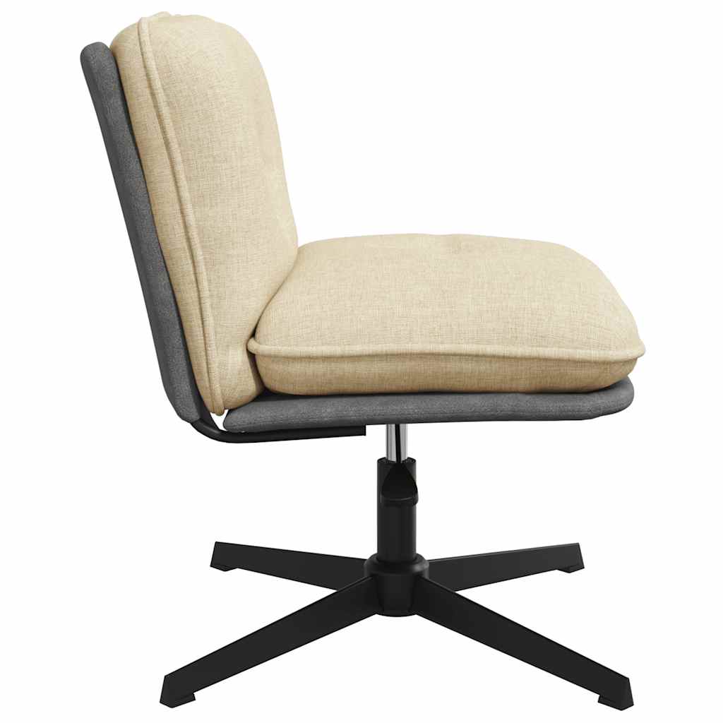 vidaXL Scaun de birou pivotant, crem, material textil vidaXL Scaun de birou pivotant, crem, material textil