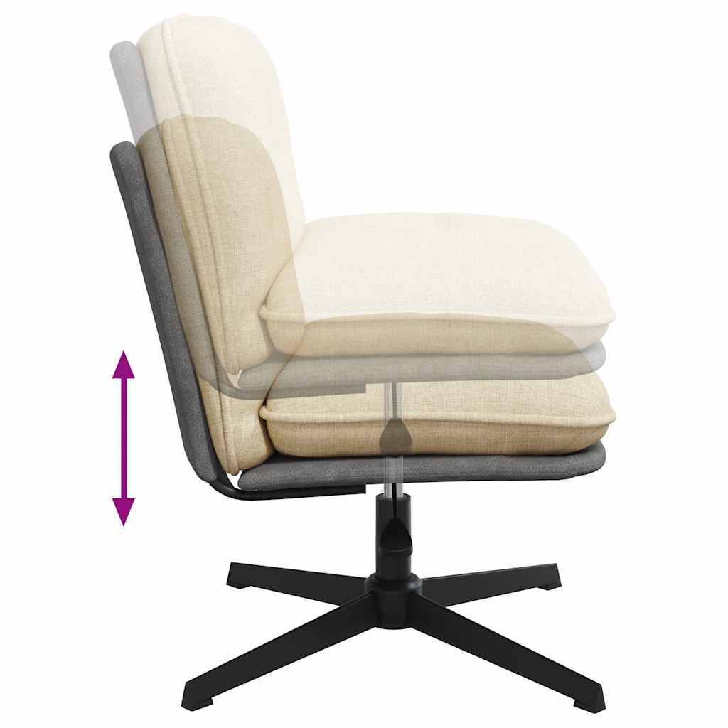 vidaXL Scaun de birou pivotant, crem, material textil vidaXL Scaun de birou pivotant, crem, material textil
