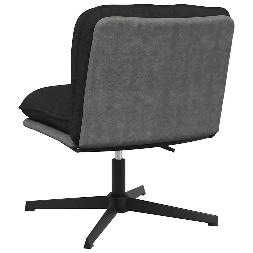 vidaXL Scaun de birou pivotant, negru, material textil vidaXL Scaun de birou pivotant, negru, material textil