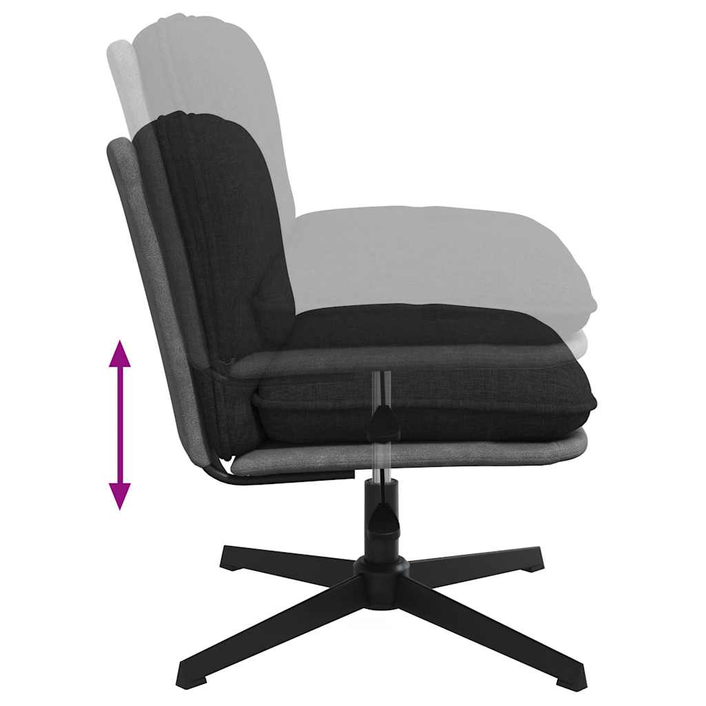 vidaXL Scaun de birou pivotant, negru, material textil vidaXL Scaun de birou pivotant, negru, material textil