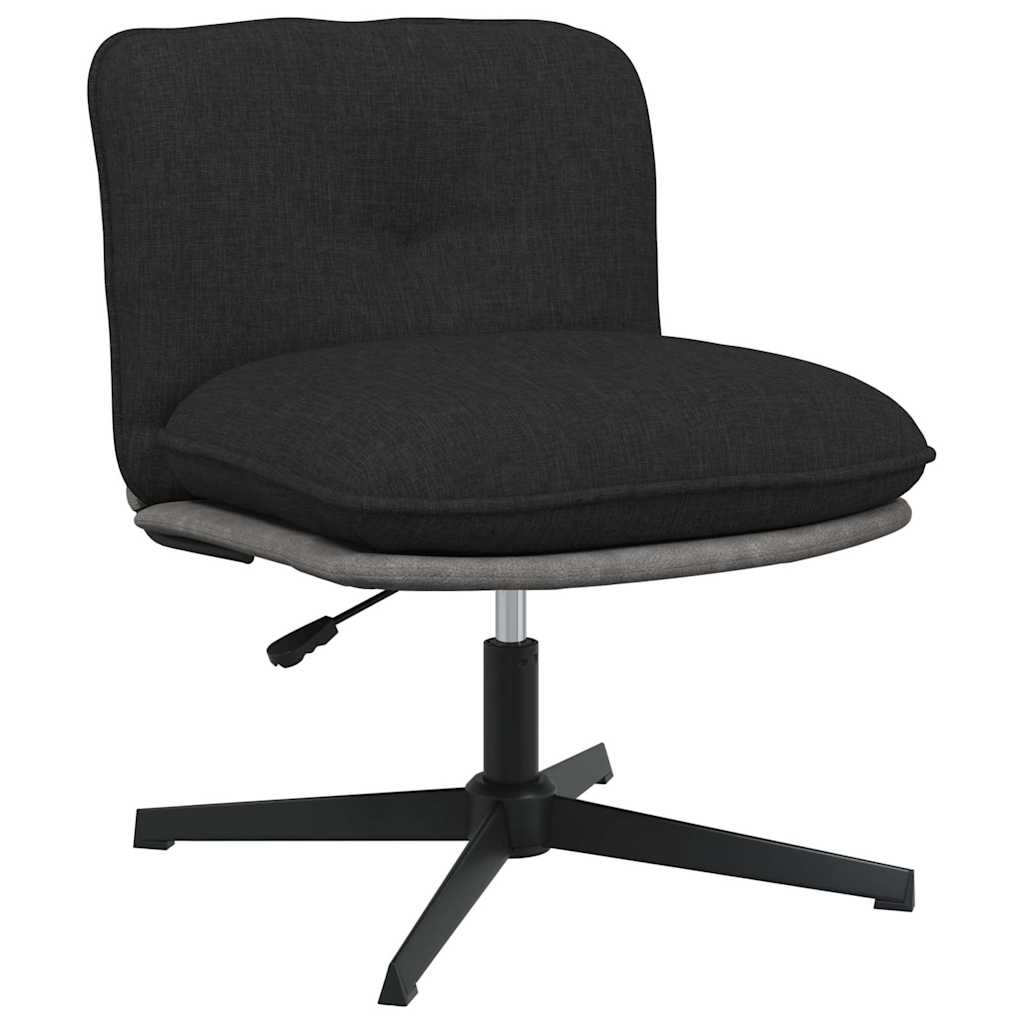 vidaXL Scaun de birou pivotant, negru, material textil vidaXL Scaun de birou pivotant, negru, material textil
