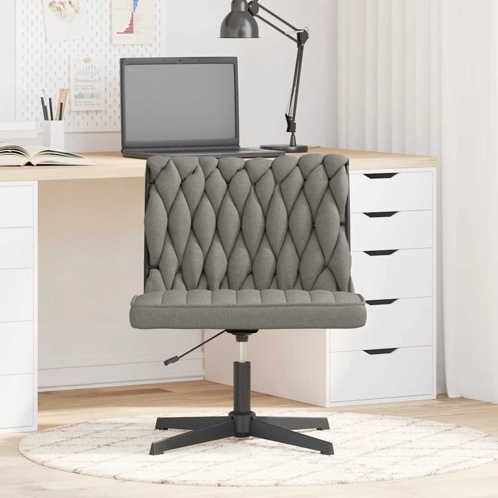vidaXL Scaun de birou pivotant, gri deschis, material textil vidaXL Scaun de birou pivotant, gri deschis, material textil