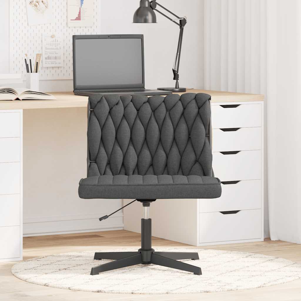 vidaXL Scaun de birou pivotant, gri închis, material textil vidaXL Scaun de birou pivotant, gri închis, material textil