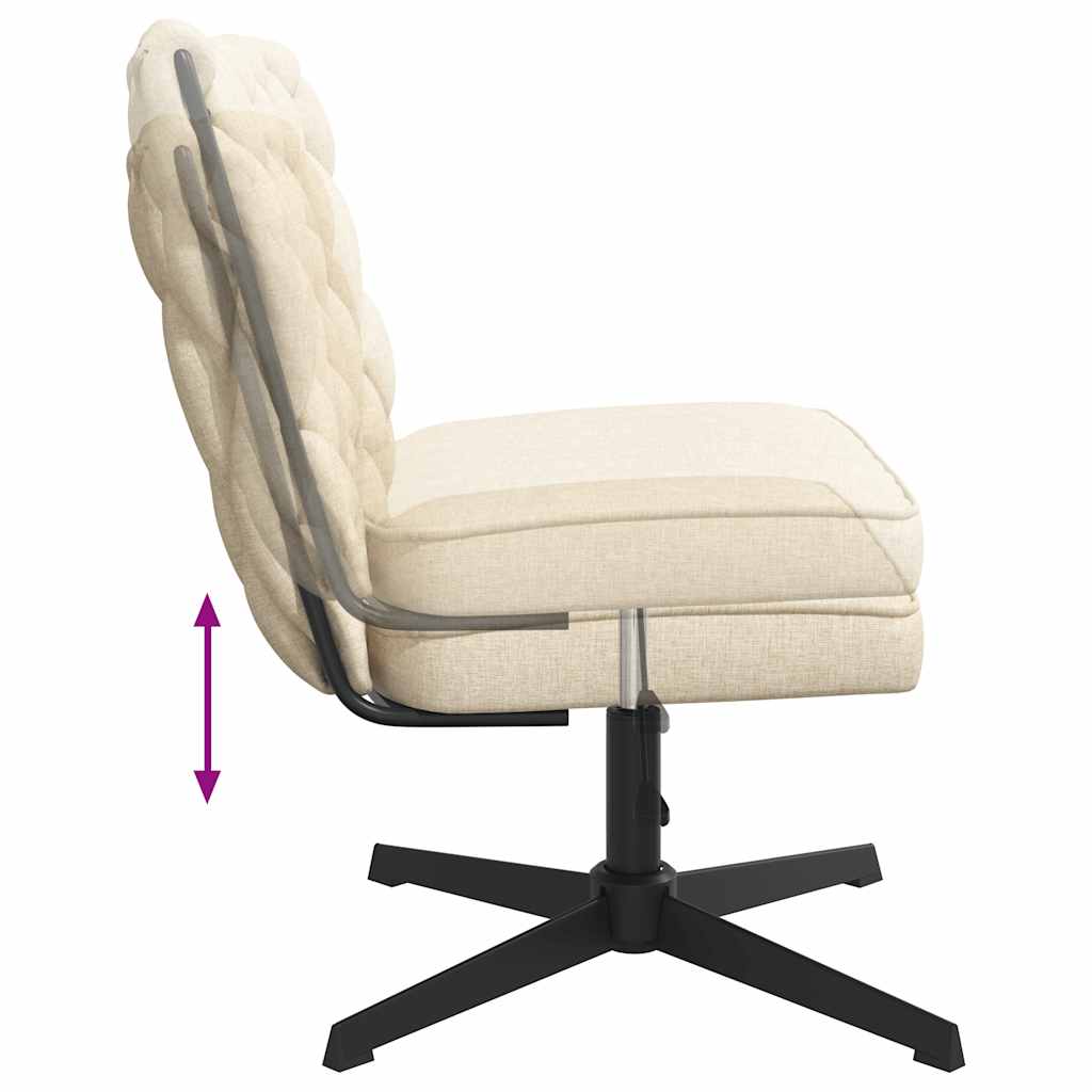 vidaXL Scaun de birou pivotant, crem, material textil vidaXL Scaun de birou pivotant, crem, material textil