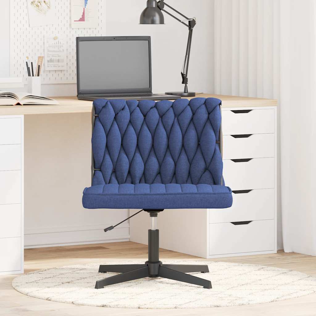 vidaXL Scaun de birou pivotant, albastru, material textil vidaXL Scaun de birou pivotant, albastru, material textil