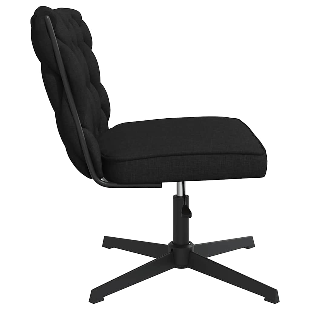 vidaXL Scaun de birou pivotant, negru, material textil vidaXL Scaun de birou pivotant, negru, material textil