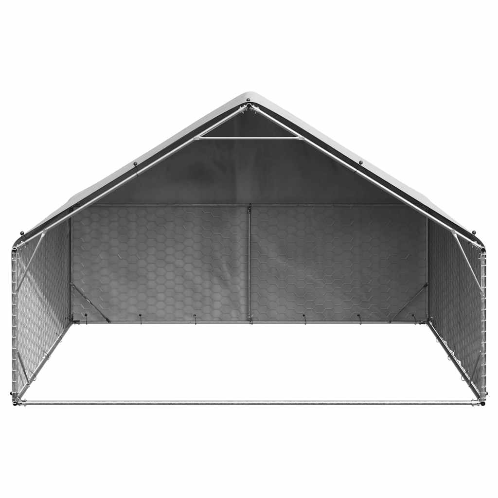 vidaXL Cușcă pentru câini de exterior cu capac 3x2x1,9 m, oțel galvanizat