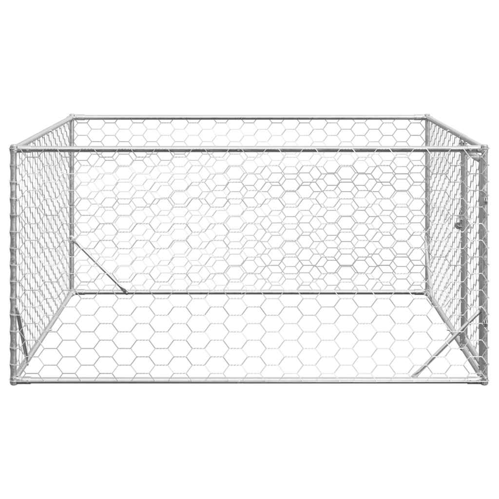 vidaXL Canisa de exterior pentru caini cu usa 2x2x1 m otel galvanizat vidaXL Canisa de exterior pentru caini cu usa 2x2x1 m otel galvanizat