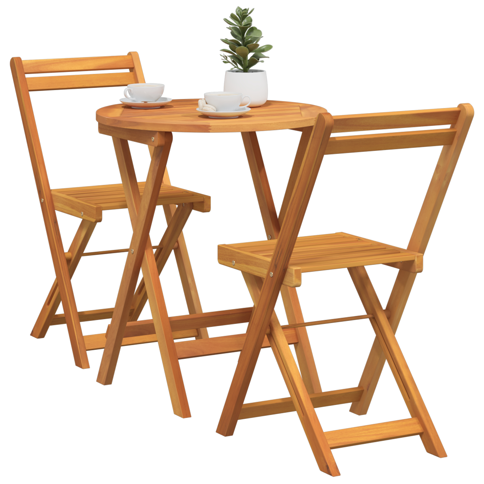 vidaXL Set Bistro de Grădină cu pernă 3 pcs Maro lemn masiv de acacia vidaXL Set Bistro de Grădină cu pernă 3 pcs Maro lemn masiv de acacia