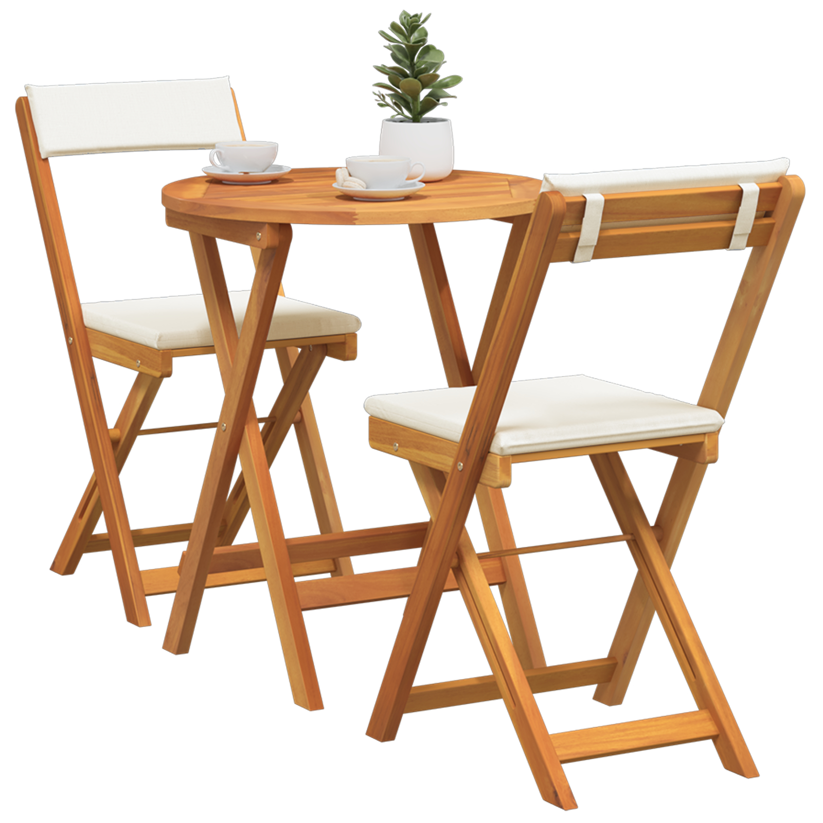 vidaXL Set Bistro de Grădină cu pernă 3 pcs Maro lemn masiv de acacia vidaXL Set Bistro de Grădină cu pernă 3 pcs Maro lemn masiv de acacia