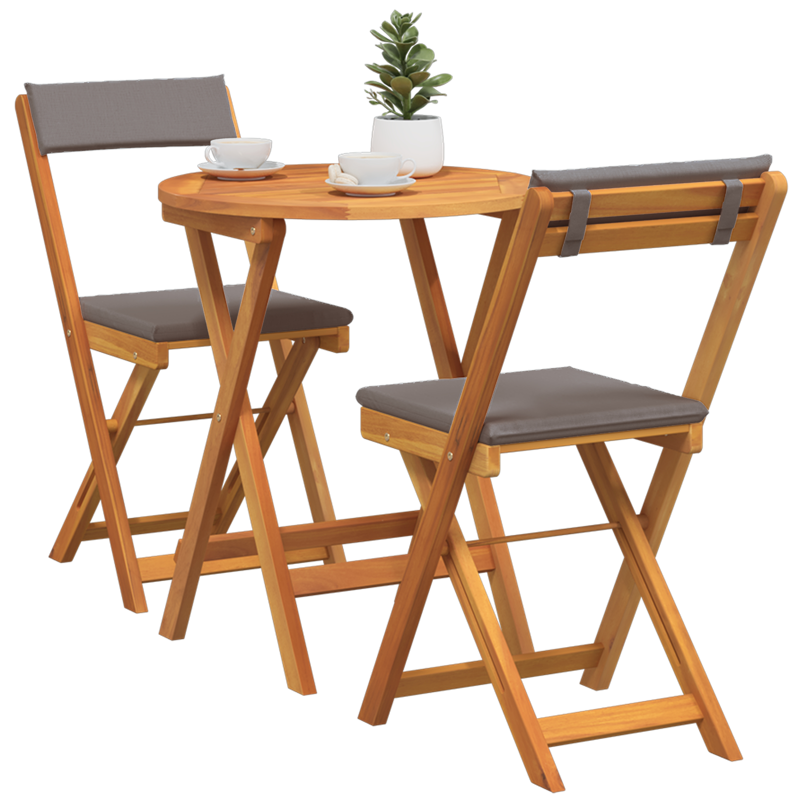 vidaXL Set Bistro de Grădină cu pernă 3 pcs Maro lemn masiv de acacia vidaXL Set Bistro de Grădină cu pernă 3 pcs Maro lemn masiv de acacia
