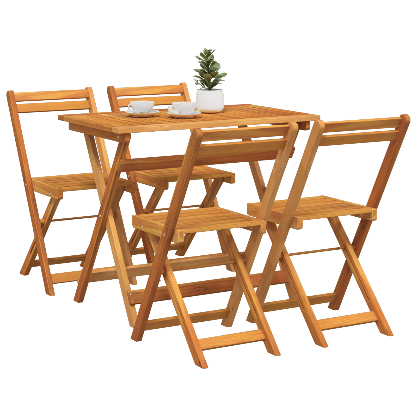 vidaXL Set bistro 5 pcs Maro lemn masiv de acacia