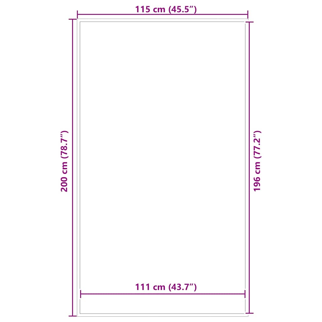 vidaXL Preș negru 115x200 cm