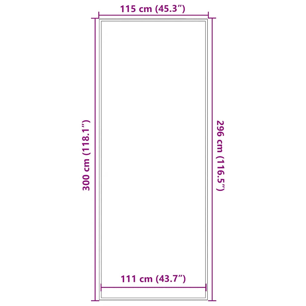vidaXL Preș negru 115x300 cm