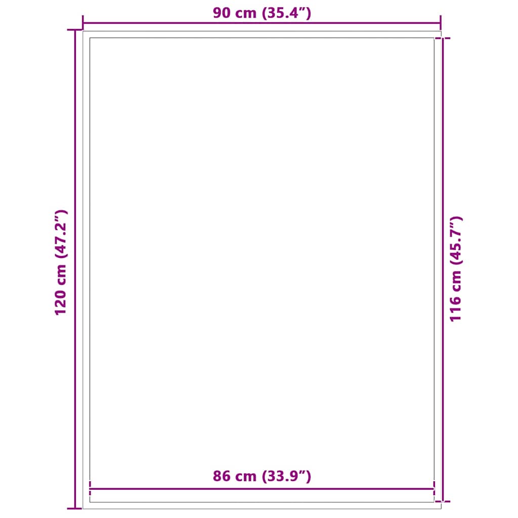 vidaXL Covoraș albastru 90x120 cm vidaXL Covoraș albastru 90x120 cm