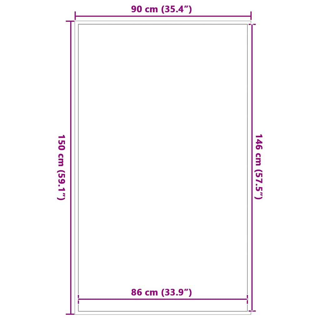 vidaXL Preș maro 90x150 cm