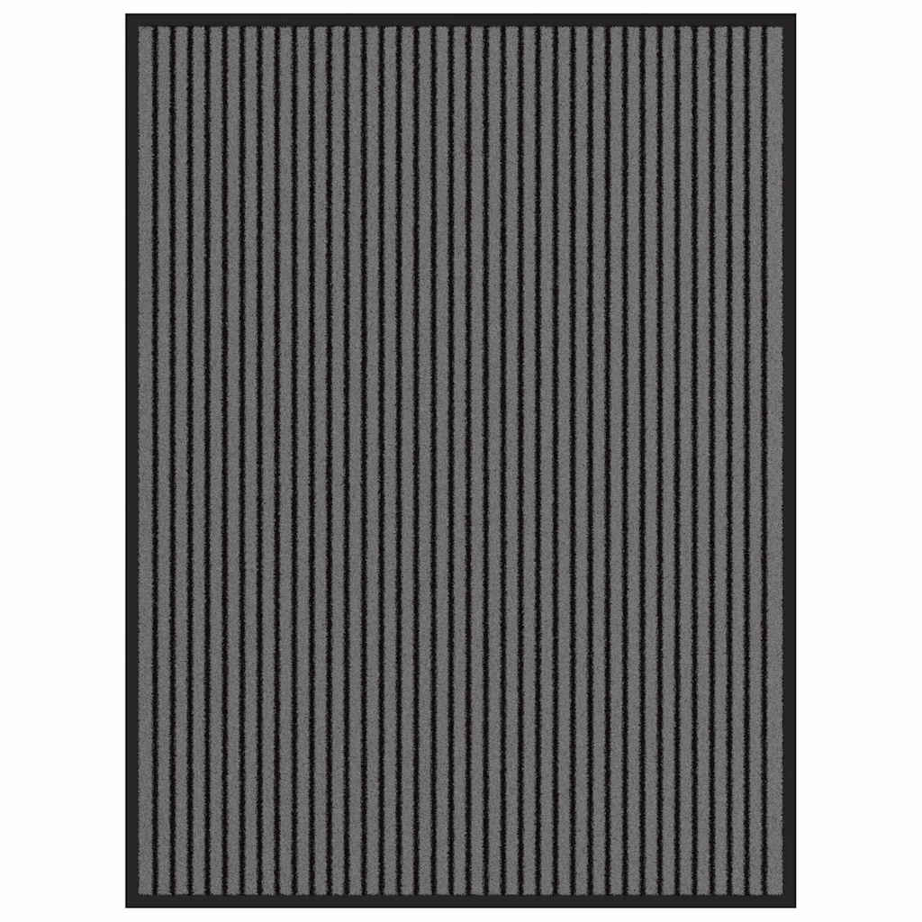 vidaXL Covoraș de intrare Dungi Negru și Gri 80 x 120 cm