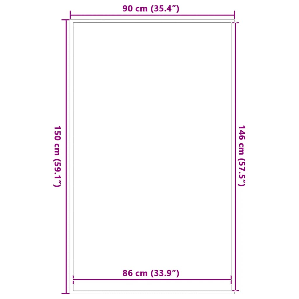 vidaXL Covoraș Dună Neagră și Gri 90x150 cm