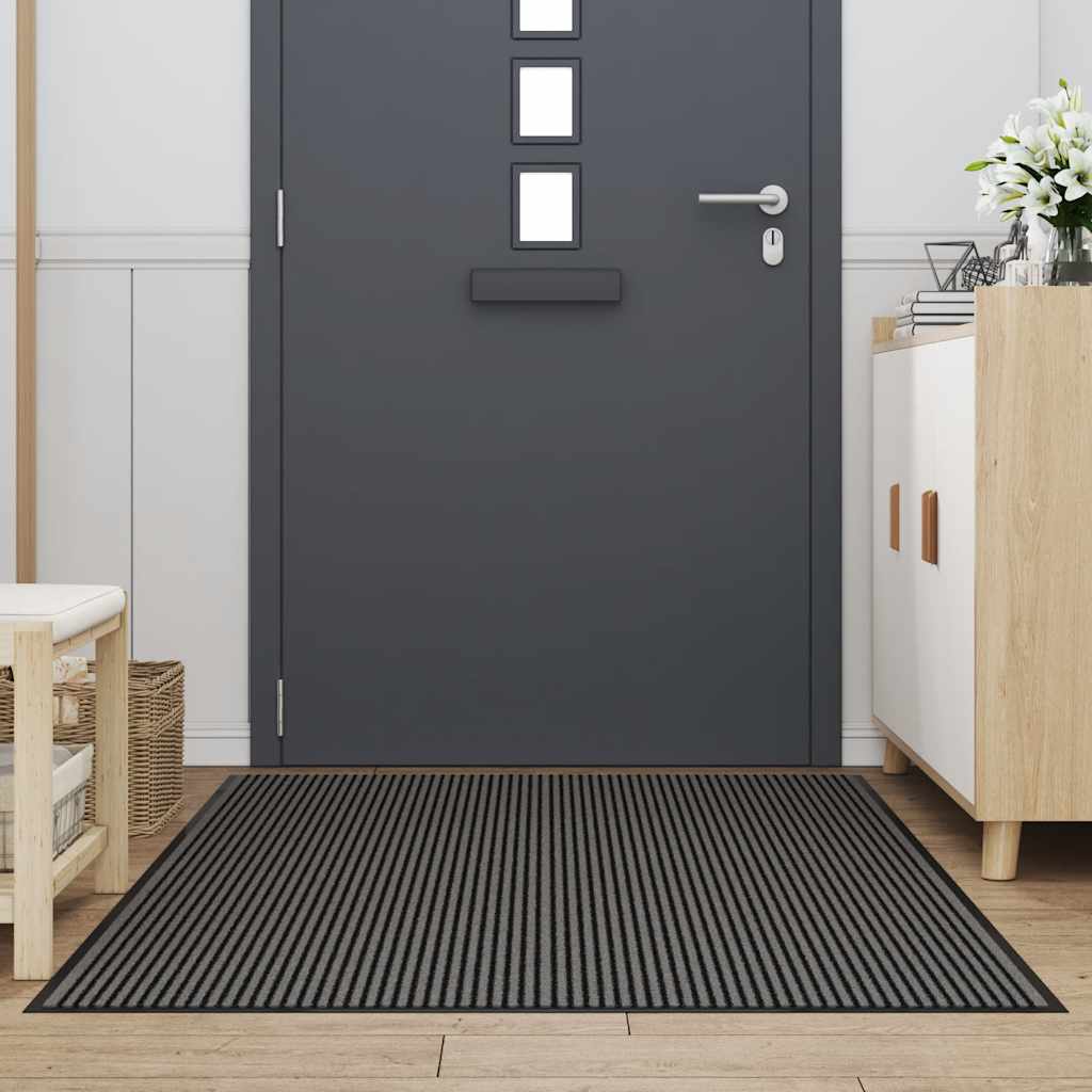 vidaXL Covoraș Dună Neagră și Gri 115x200 cm vidaXL Covoraș Dună Neagră și Gri 115x200 cm