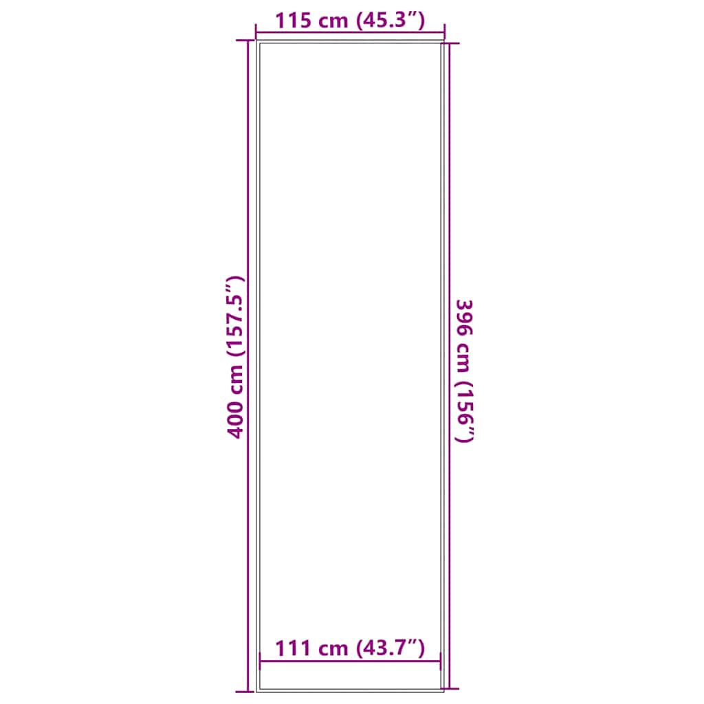vidaXL Preș negru 115x400 cm