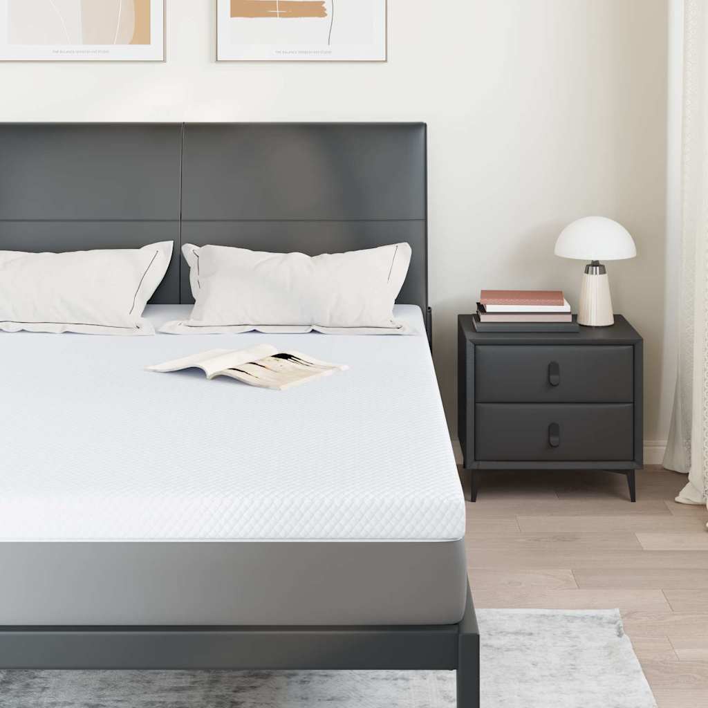 vidaXL Suport pentru saltea Alb 140 x 190 x 7 cm Material jacquard