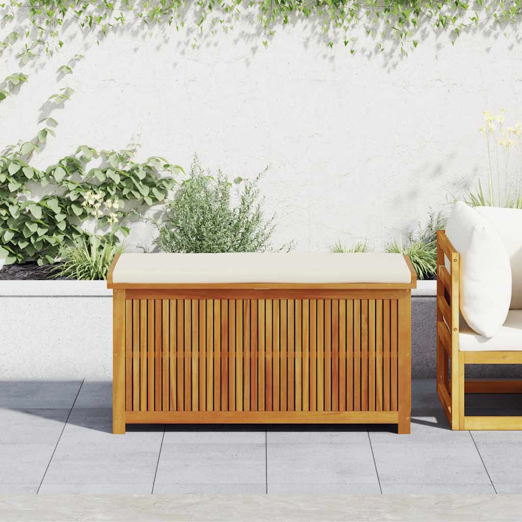 vidaXL Cutie de perne de exterior 113x50x60,5 cm lemn masiv de salcâm vidaXL Cutie de perne de exterior 113x50x60,5 cm lemn masiv de salcâm
