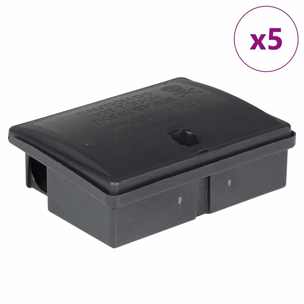 vidaXL Capcane pentru șoareci 5 buc Negru 13x10x4 cm vidaXL Capcane pentru șoareci 5 buc Negru 13x10x4 cm