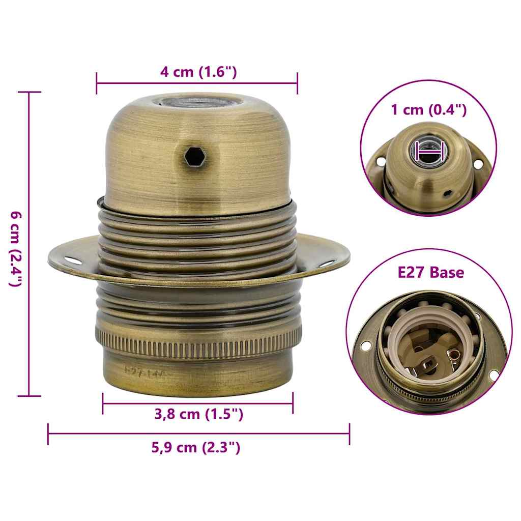 vidaXL Suporturi de lampă 2 buc Bronz E27 vidaXL Suporturi de lampă 2 buc Bronz E27
