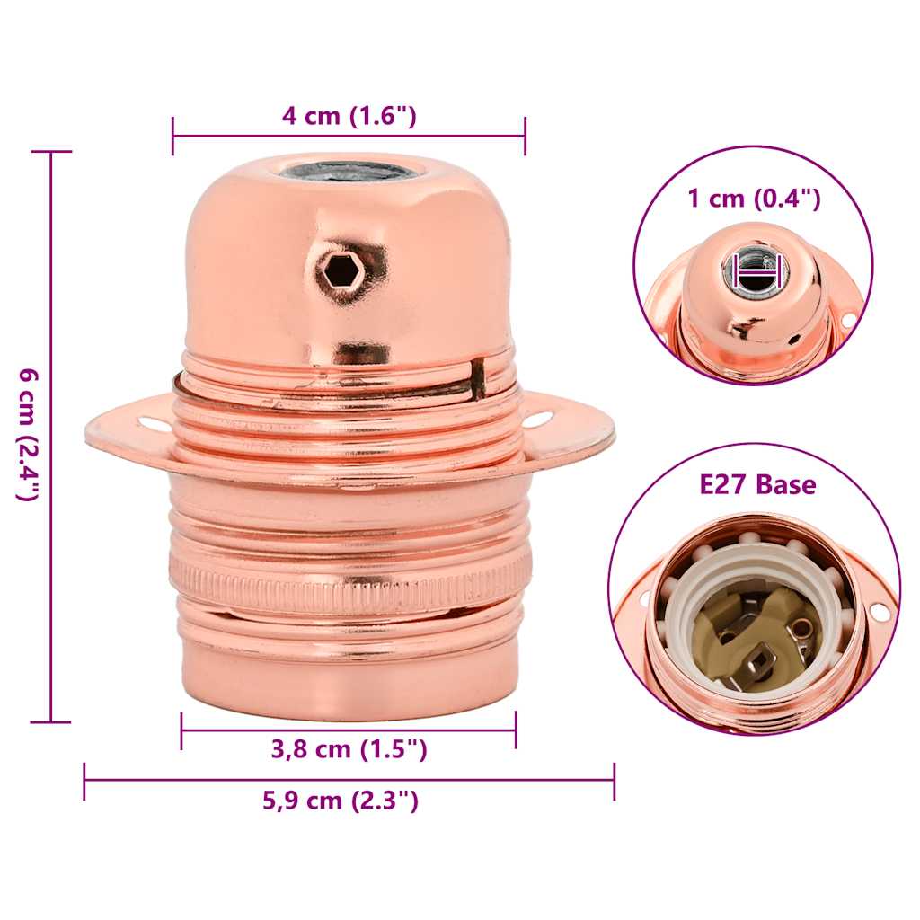 vidaXL Suporturi de lampă 2 buc Rose Gold E27 vidaXL Suporturi de lampă 2 buc Rose Gold E27