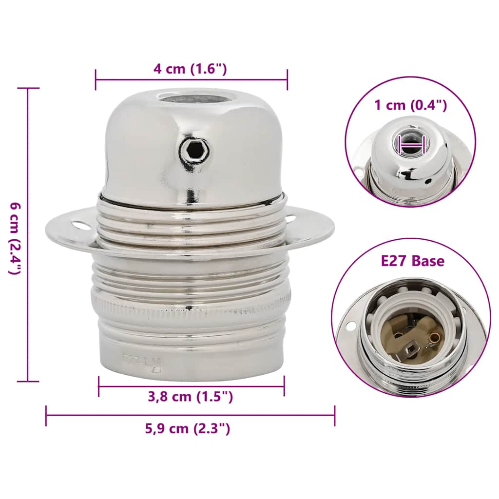vidaXL Suporturi de lampă 2 buc Nichel satinat E27 vidaXL Suporturi de lampă 2 buc Nichel satinat E27