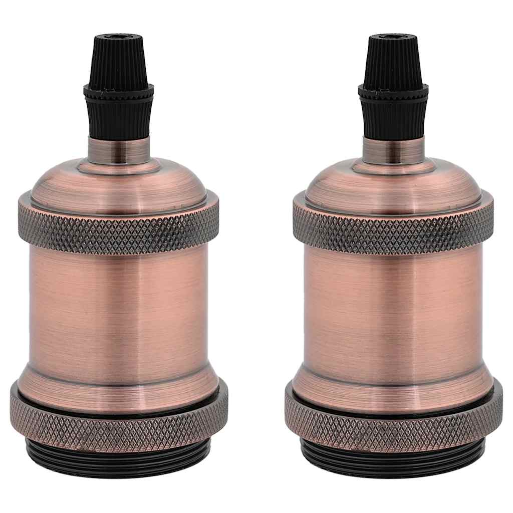 vidaXL Suporturi de lampă 2 buc Roșu Bronz E27 vidaXL Suporturi de lampă 2 buc Roșu Bronz E27
