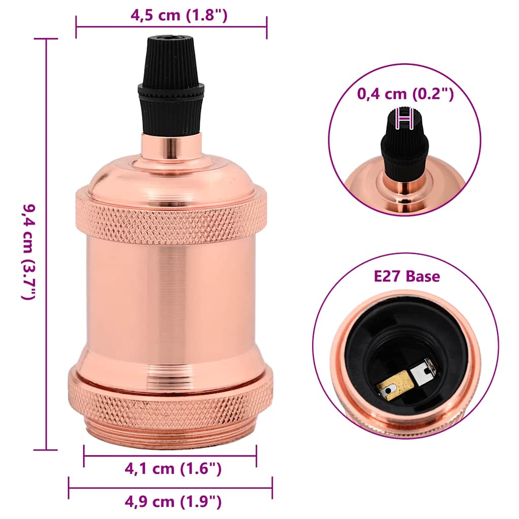 vidaXL Suporturi de lampă 2 buc Rose Gold E27 vidaXL Suporturi de lampă 2 buc Rose Gold E27