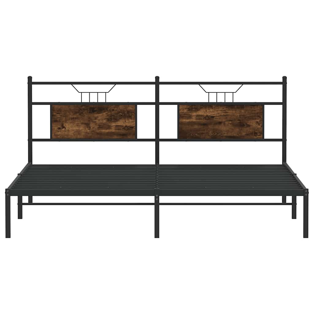 vidaXL Cadru de pat fără saltea Stejar afumat 183x213cm Lemn prelucrat