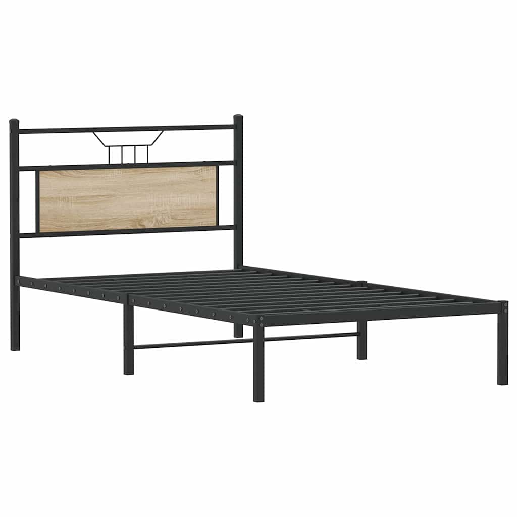vidaXL Cadru de pat fără saltea Stejar Sonoma 107x203cm Lemn prelucrat vidaXL Cadru de pat fără saltea Stejar Sonoma 107x203cm Lemn prelucrat