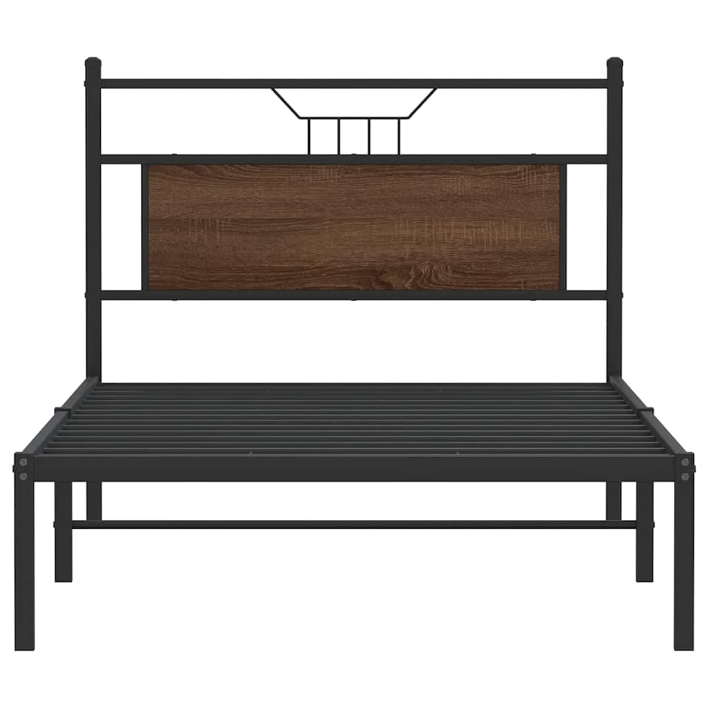 vidaXL Cadru de pat fără saltea Stejar maro 107x203 cm Lemn prelucrat